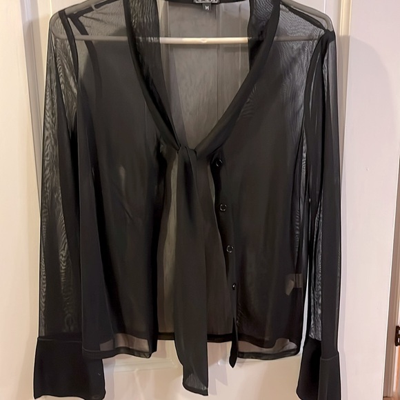 Sheer black long sleeve jacket - Picture 2 of 7